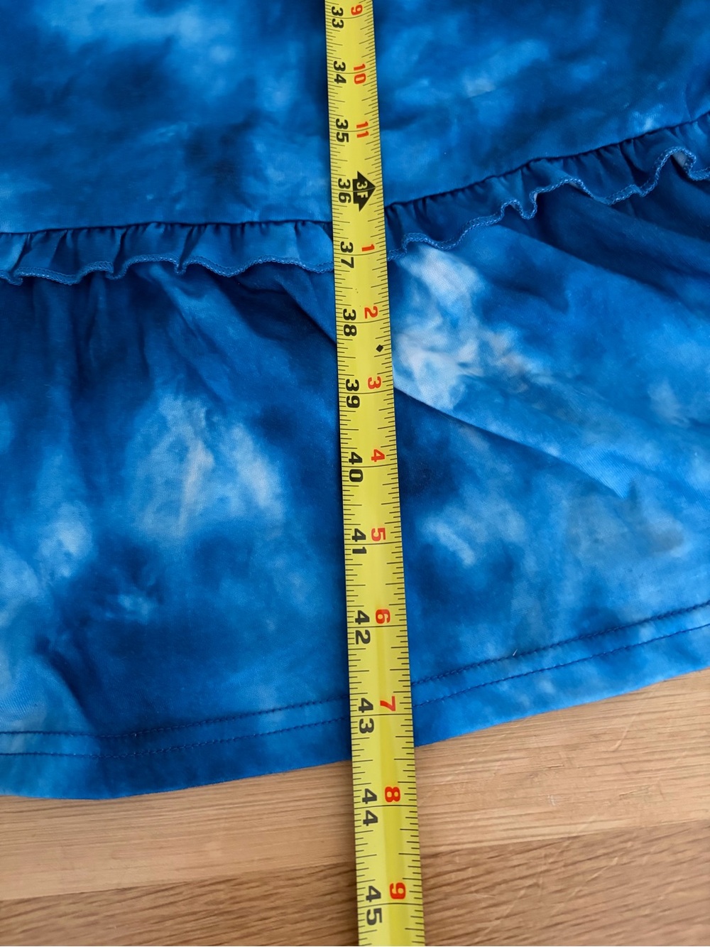 Cupshe Tie Dye & Ruffle Maxi Jersey Halter Tie Sun Dress in Blue&White/sz sm/EUC - Picture 13 of 13